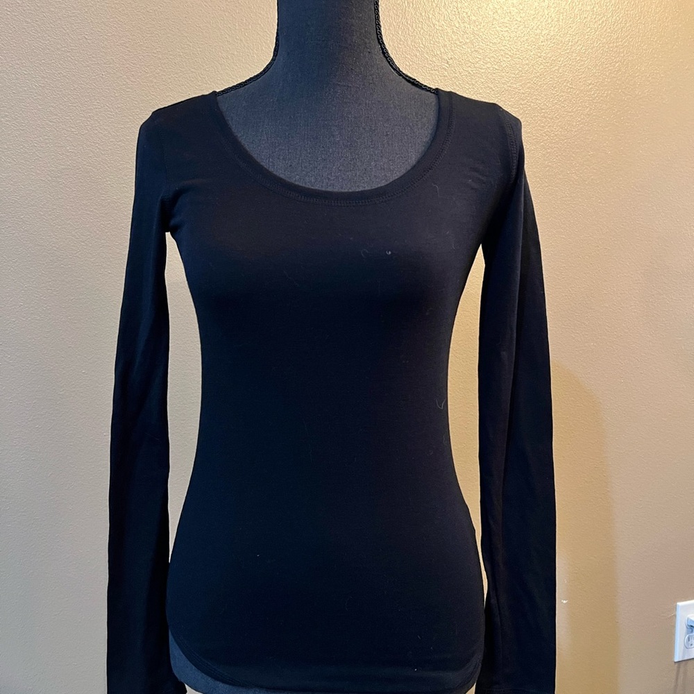 Mudd Black Fitted Long Sleeve Bodysuit
